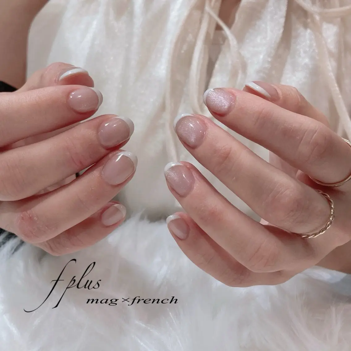 ネイル フレンチネイル マグネットネイル ハンドネイル kanako nail🌷のネイルデザイン
