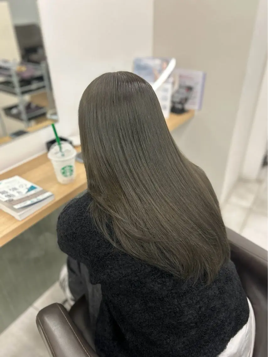 ロング ヘアカラー トリートメント ヘアセット 🎀暖色カラー🎀 韓国ヘア まなかのヘアスタイル