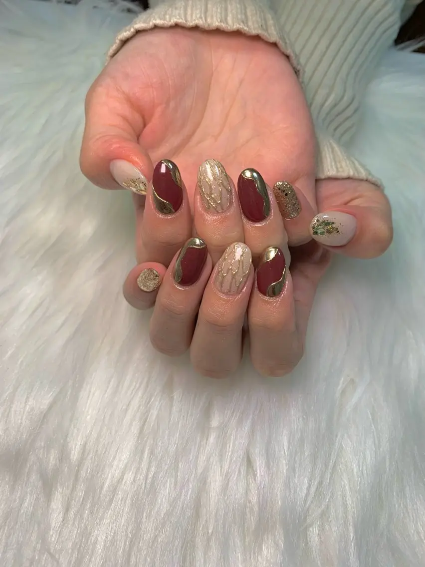 ネイル ニュアンスネイル 冬ネイル ハンドネイル ハンドケア Kono Nanamiのネイルデザイン