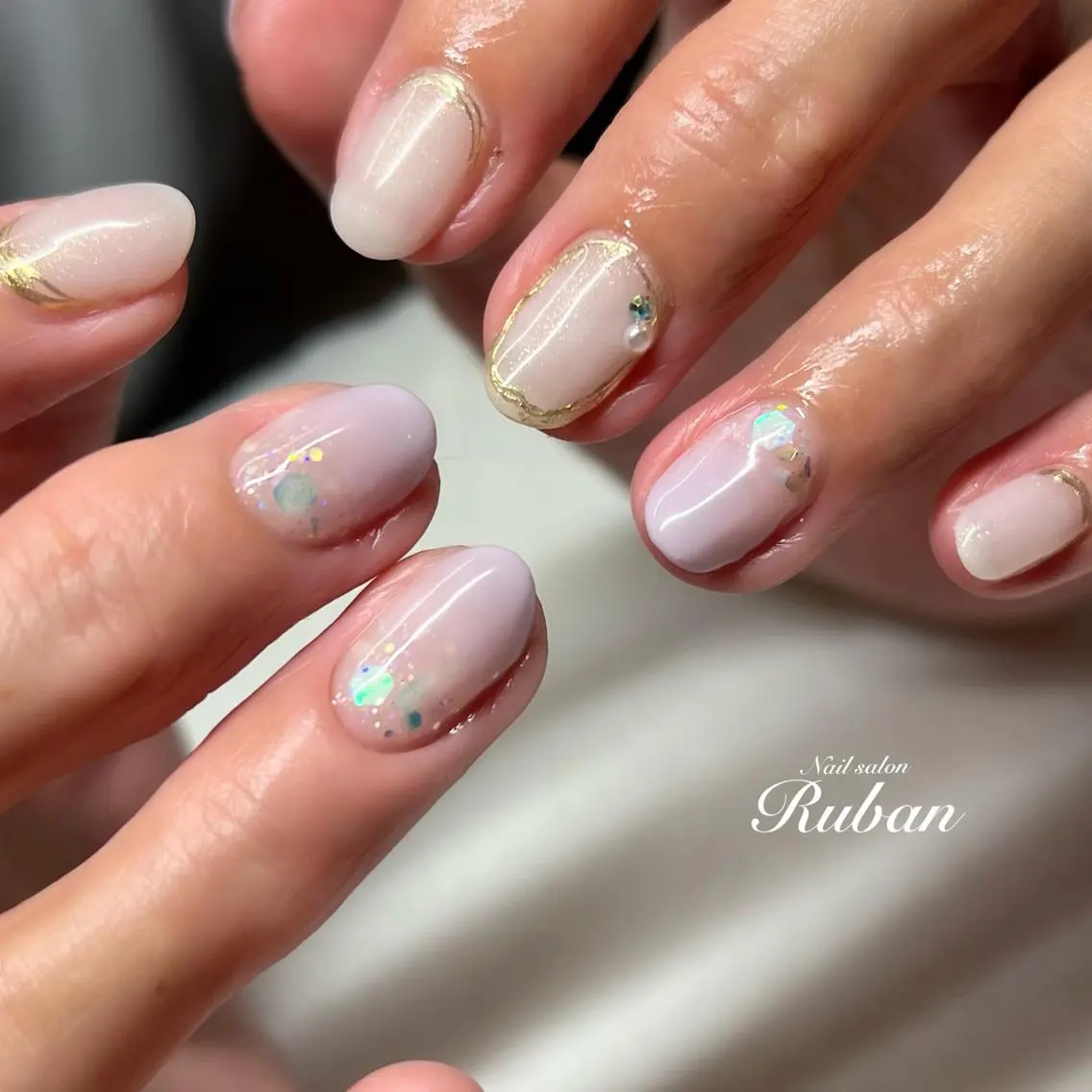 ネイル グラデーション ホログラムネイル Nail salon Rubanのネイルデザイン