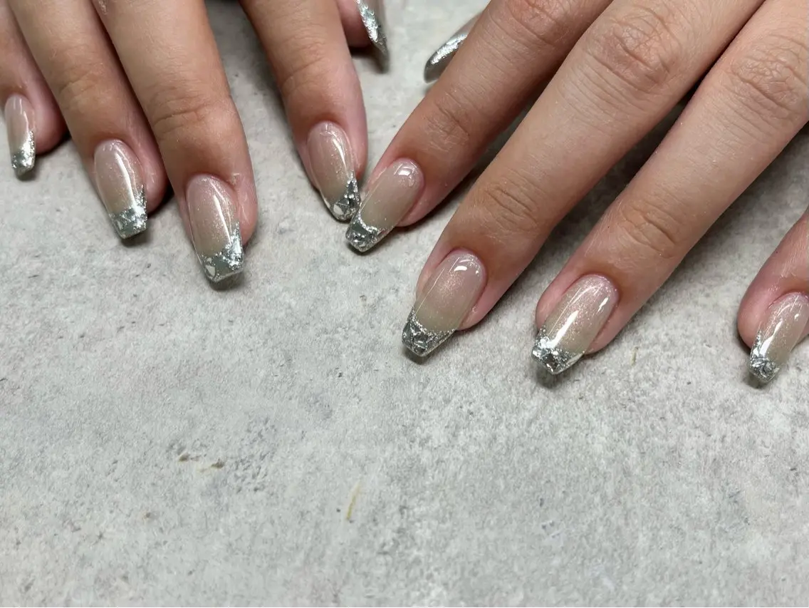 ネイル フレンチネイル ガラスフレンチ eri chan nailのネイルデザイン