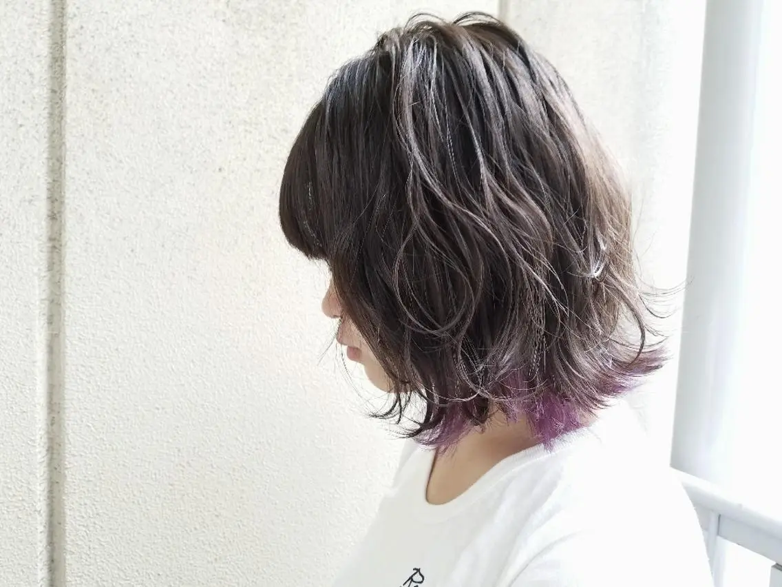 ショート カラー パープルカラー imai（イマイ） /ボブ/パーマのヘアスタイル