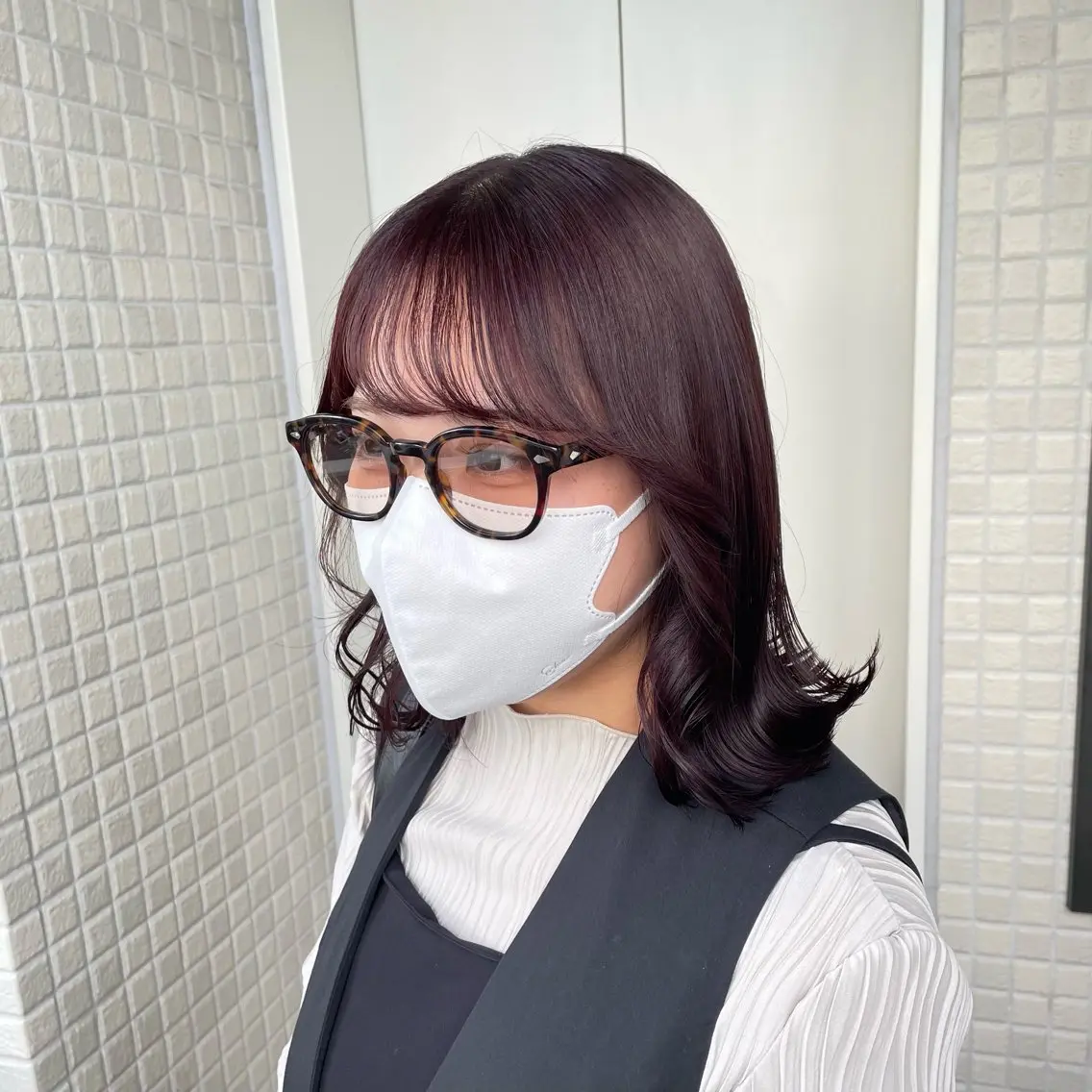 カラー カシス ピンクカラー 銀座：似合わせカラー オリーブ🫒アレンジのヘアスタイル