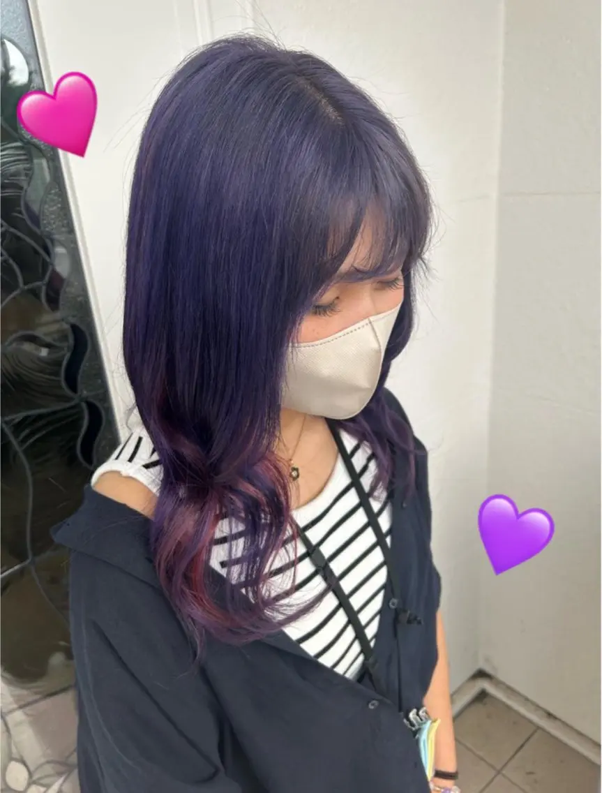ロング カラー ピンクカラー レッドカラー QUATRO水戸🌷 小沢青空のヘアスタイル