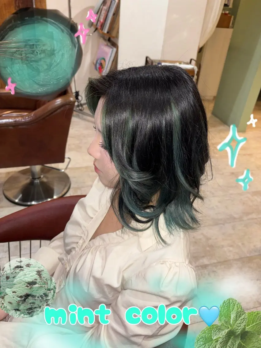 カラー ブリーチ ミント karin 💖のヘアスタイル