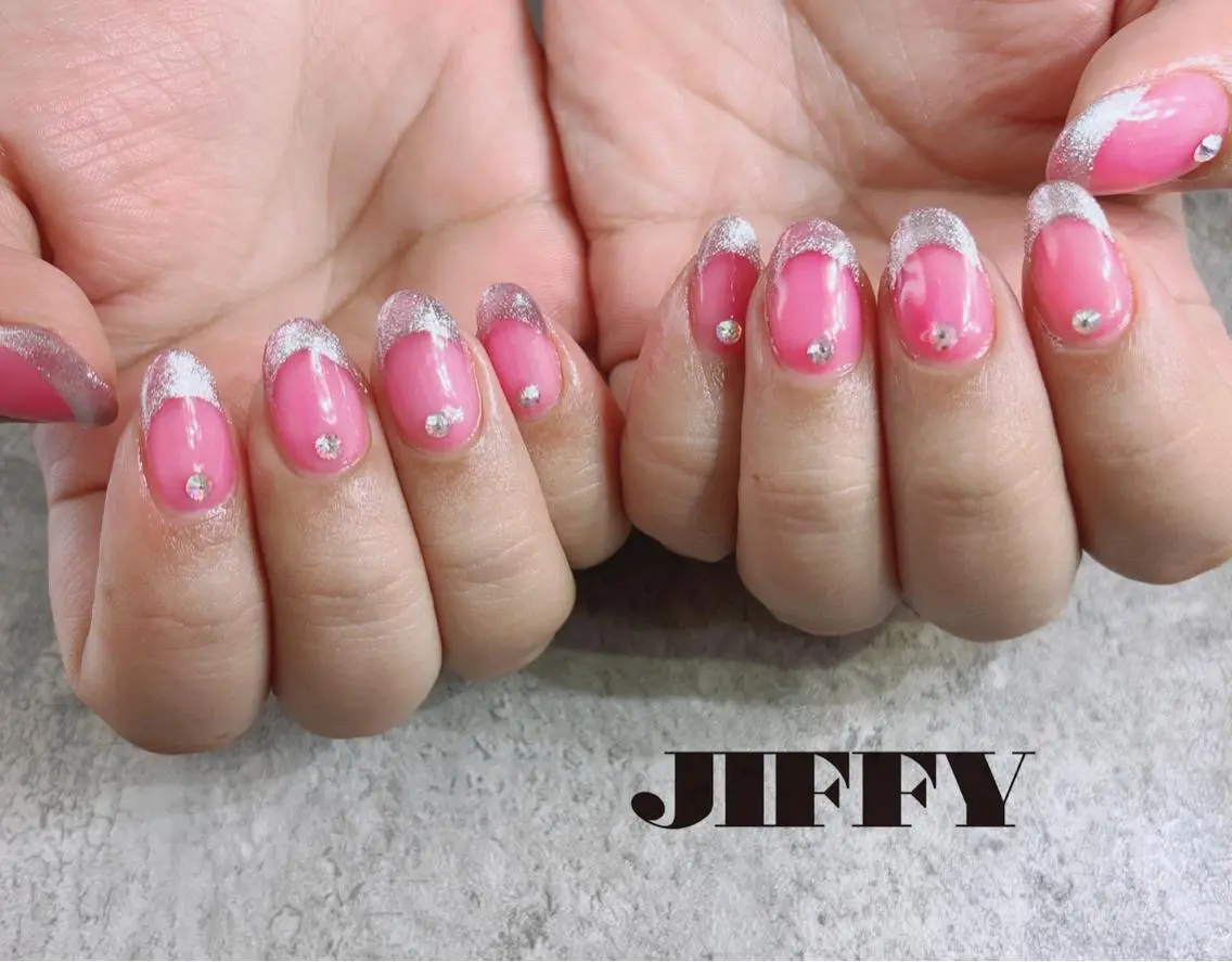 ネイル フレンチネイル マグネットネイル マグネットフレンチ JIFFY nailstudioのネイルデザイン