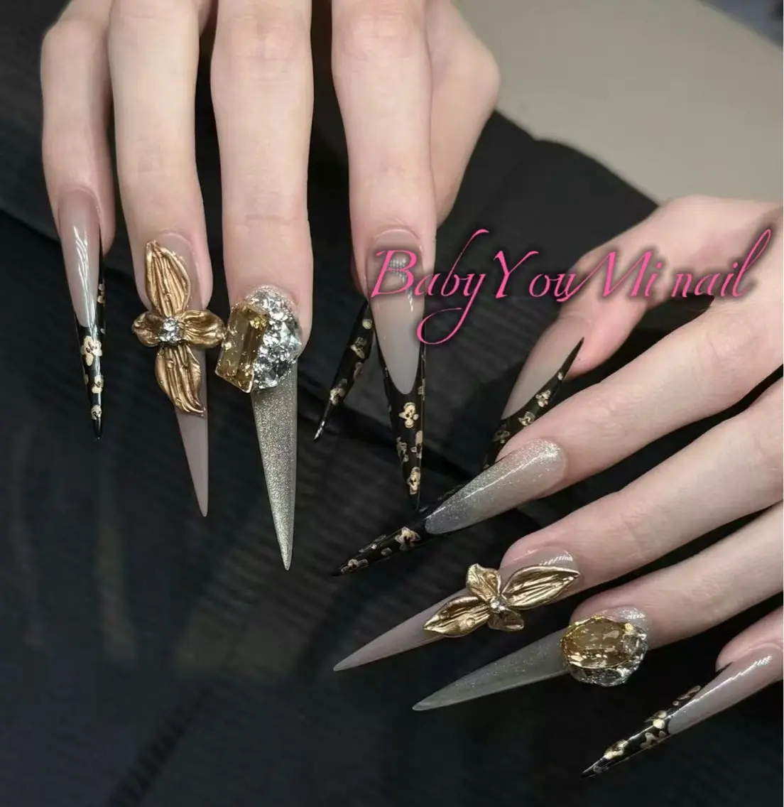 ネイル オーロラネイル フラワーネイル フットネイル フレンチネイル ジェルネイル ハンドネイル BabyYouMi nailのネイルデザイン