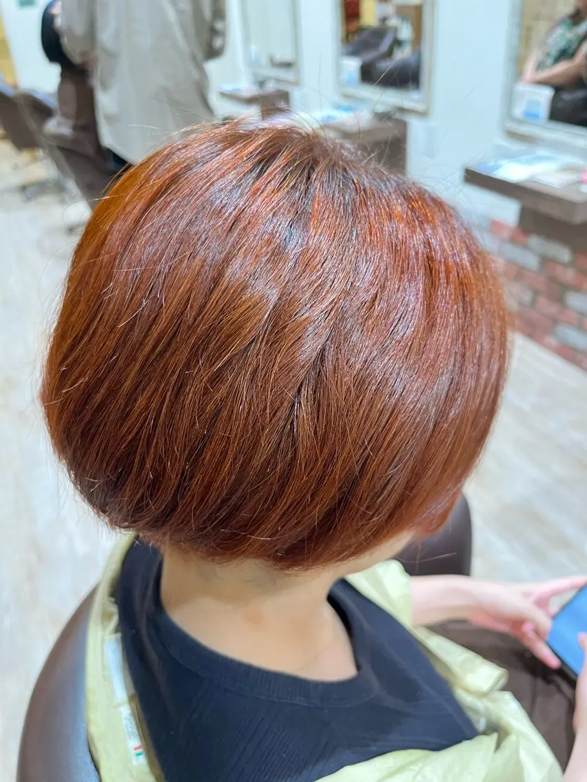 ショート カラー メンズパーマ 似合わせカットのヘアスタイル