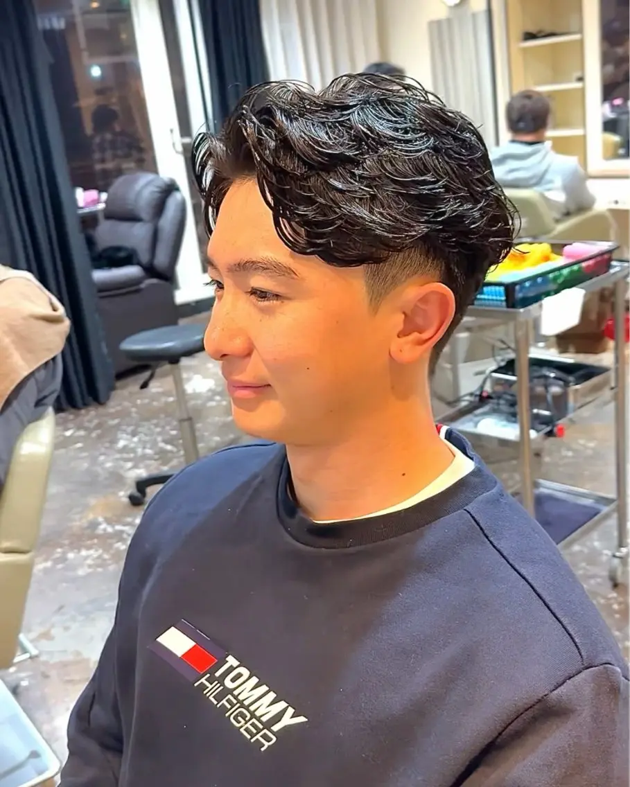 メンズ カット パーマ 原田 黎也のヘアスタイル