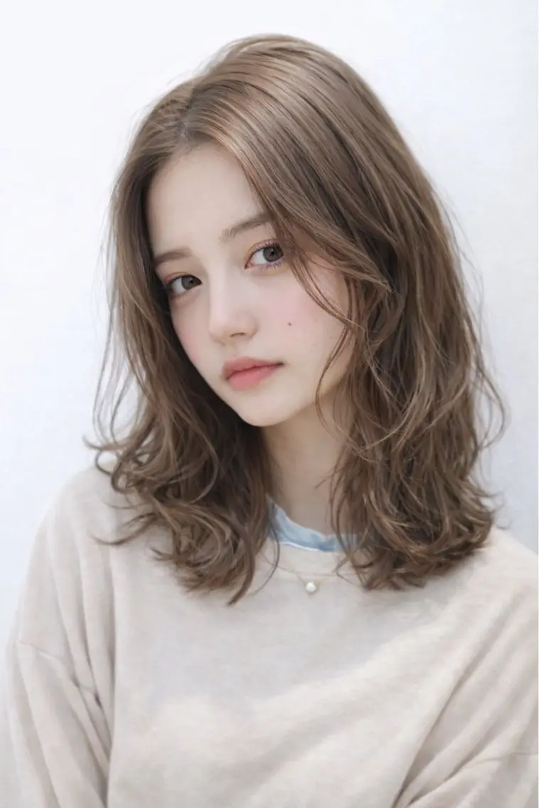 ミディアム カラー パーマ ミディアムパーマ 透明感カラー ボブ くせ毛 小顔カット カット ヘアカラー パーマ トリートメント 田村和範/似合わせ カラー/髪質改善のヘアスタイル