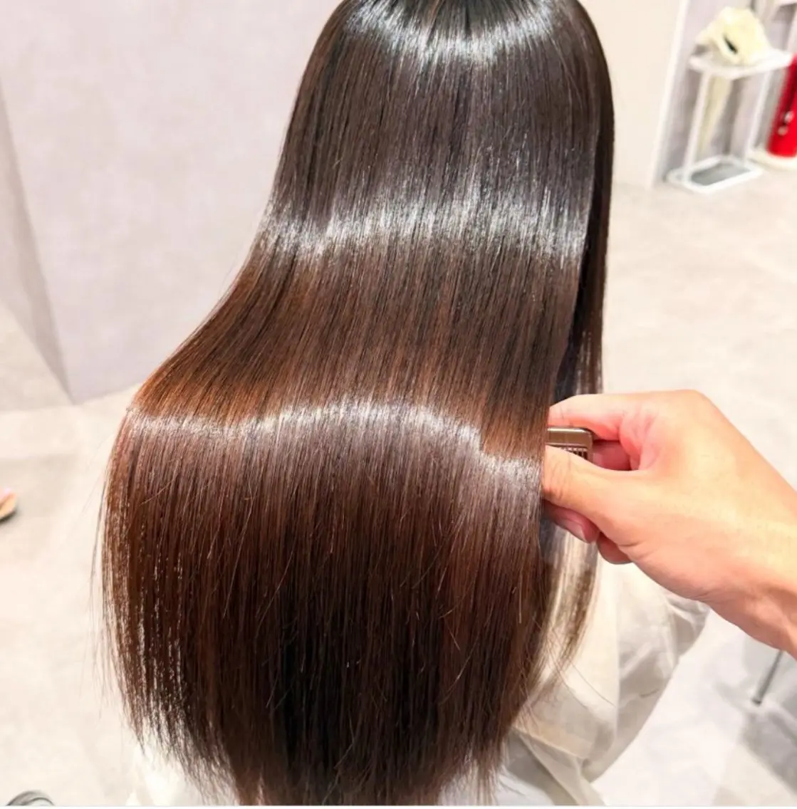 ロング カラー パーマ ヘアアレンジ 髪質改善 縮毛矯正 縮毛矯正 トリートメント 縮毛矯正/髪質改善/ ブリーチ毛/木元渓太のヘアスタイル