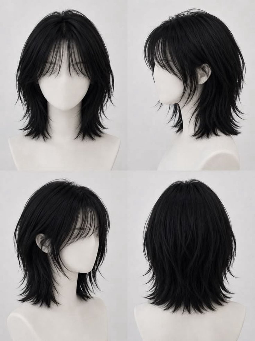 ミディアム 花岡 優磨のヘアスタイル