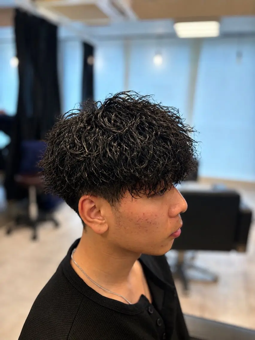 パーマ メンズ カット パーマ メンズサロン リョウタのヘアスタイル