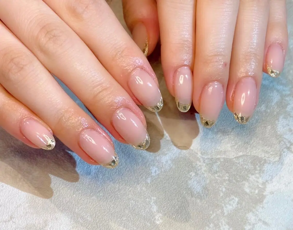 ネイル フレンチネイル ガラスフレンチ ハンドネイル Lino+ ネイル&よもぎ蒸しのネイルデザイン