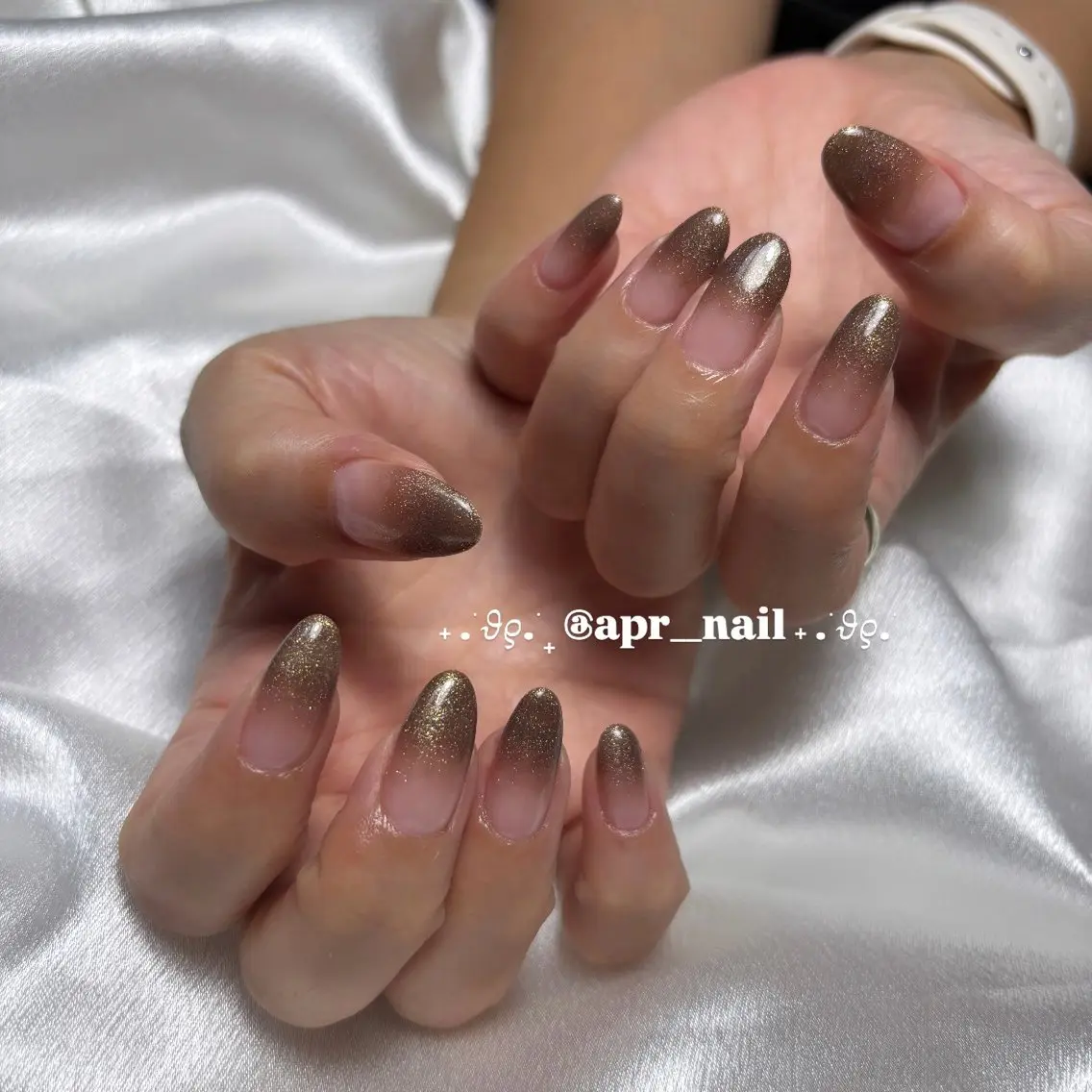 ネイル クリアネイル ラメ(グリッター) ラメグラデーション Nailsalon apricotのネイルデザイン