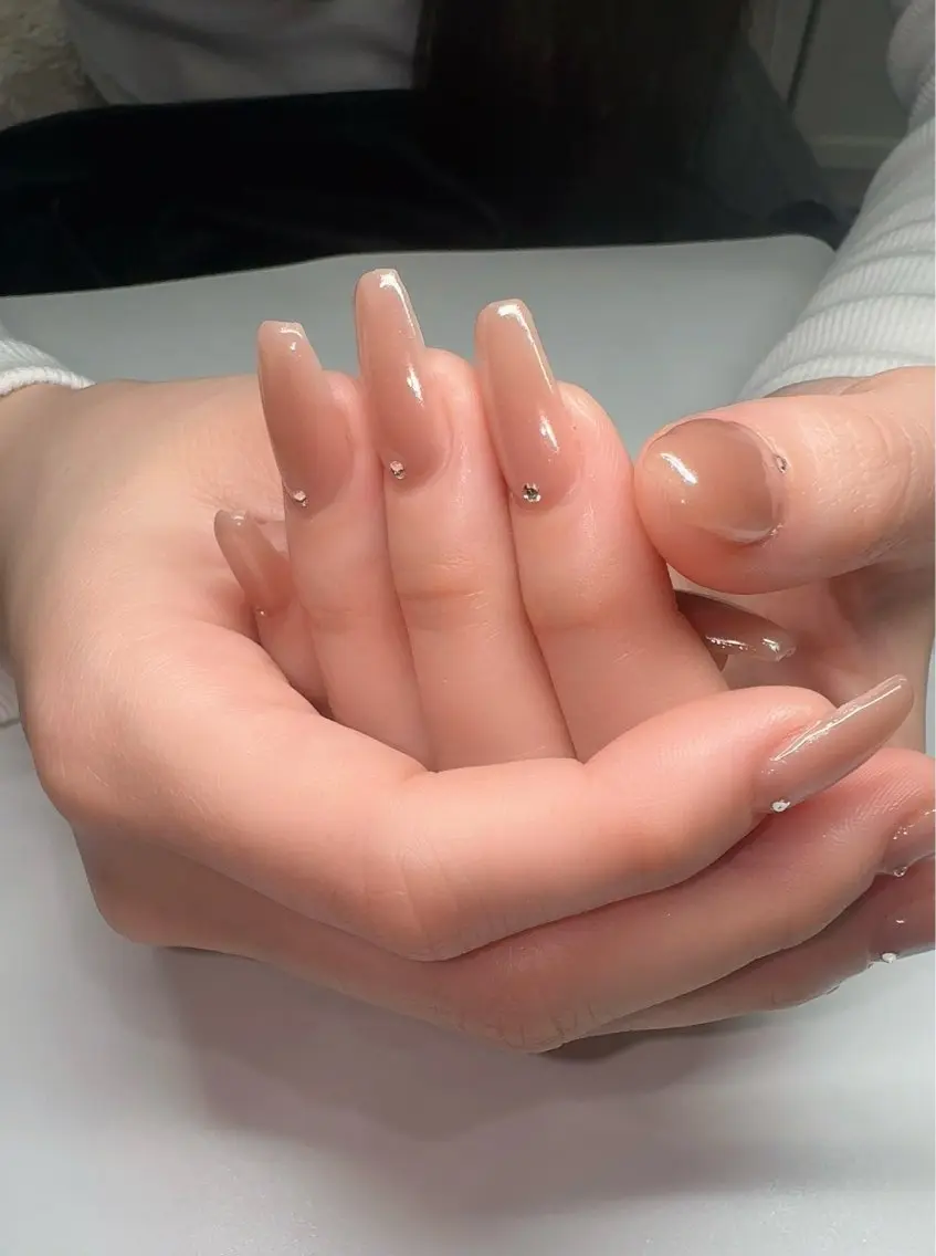 ネイル ピンク ピンクベージュ シンプルネイル 春ネイル 冬ネイル nailsalon urümのネイルデザイン