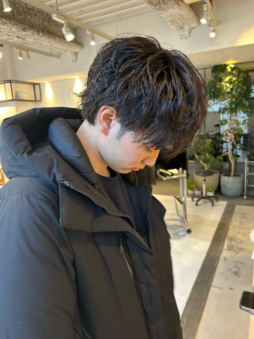 パーマ メンズ カット パーマ メンズ清潔感のプロ 💈メンズパーマ藤田のヘアスタイル