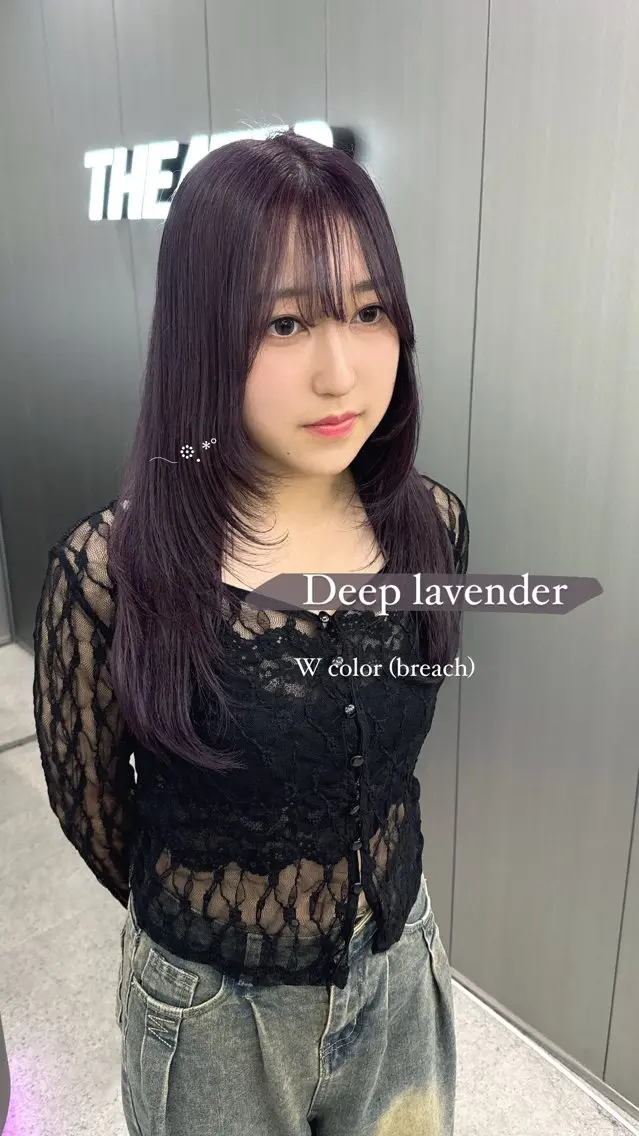 カラー 暗髪🩶ラベンダー/ ブルー/ユウナ🤍のヘアスタイル
