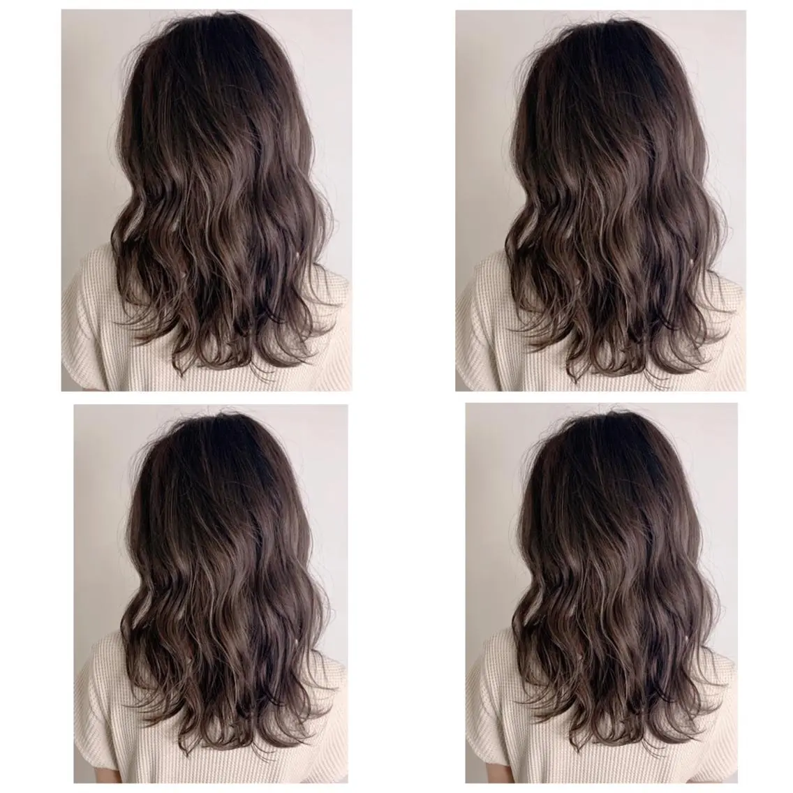 セミロング カラー アッシュ バレイヤージュ ブリーチ デザインカラー グレージュ カット ヘアカラー 京都大人女性ショート 徒歩1分/秋山のヘアスタイル