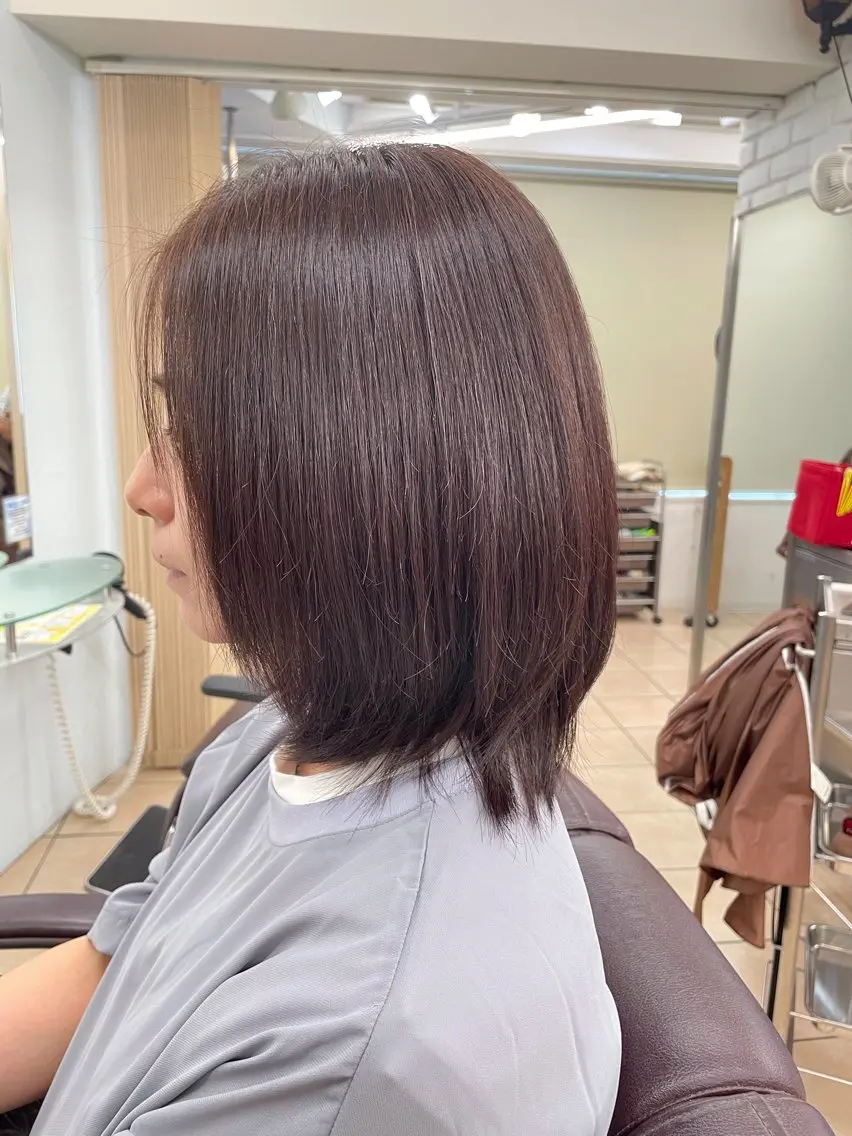 ミディアム 髪質改善 カット ヘアカラー トリートメント 宗村 嘉哉のヘアスタイル