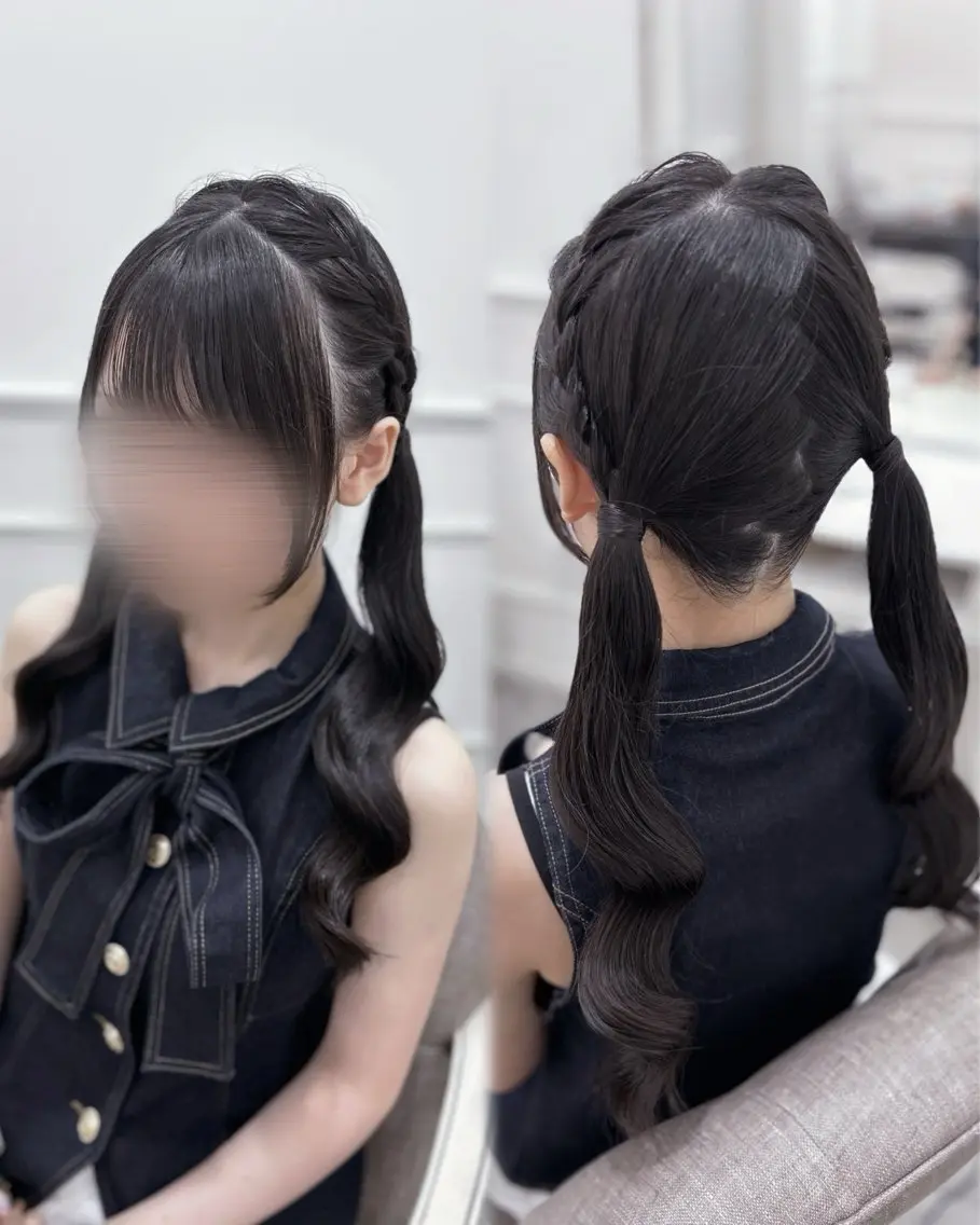 ロング ヘアアレンジ ツインテール ヨシンモリ ヘアセット 徳倉 碧葉のヘアスタイル