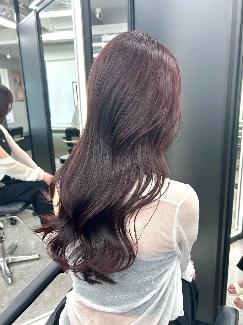 ミディアム カラー レッドカラー ヘアカラー ハイトーンボブ /tasukuのヘアスタイル