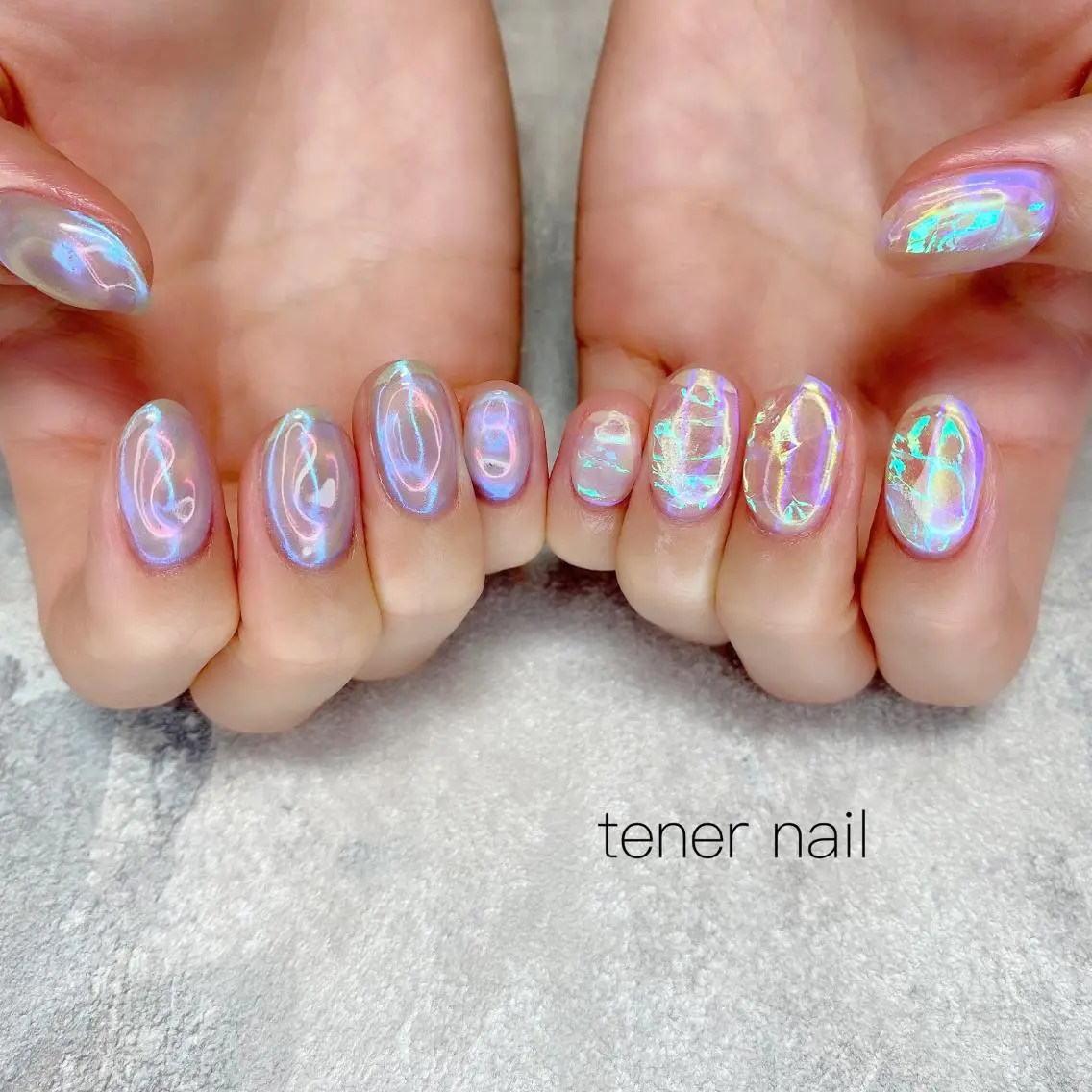 ネイル 氷ネイル・うるうるネイル テネルネイル tener nailのネイルデザイン