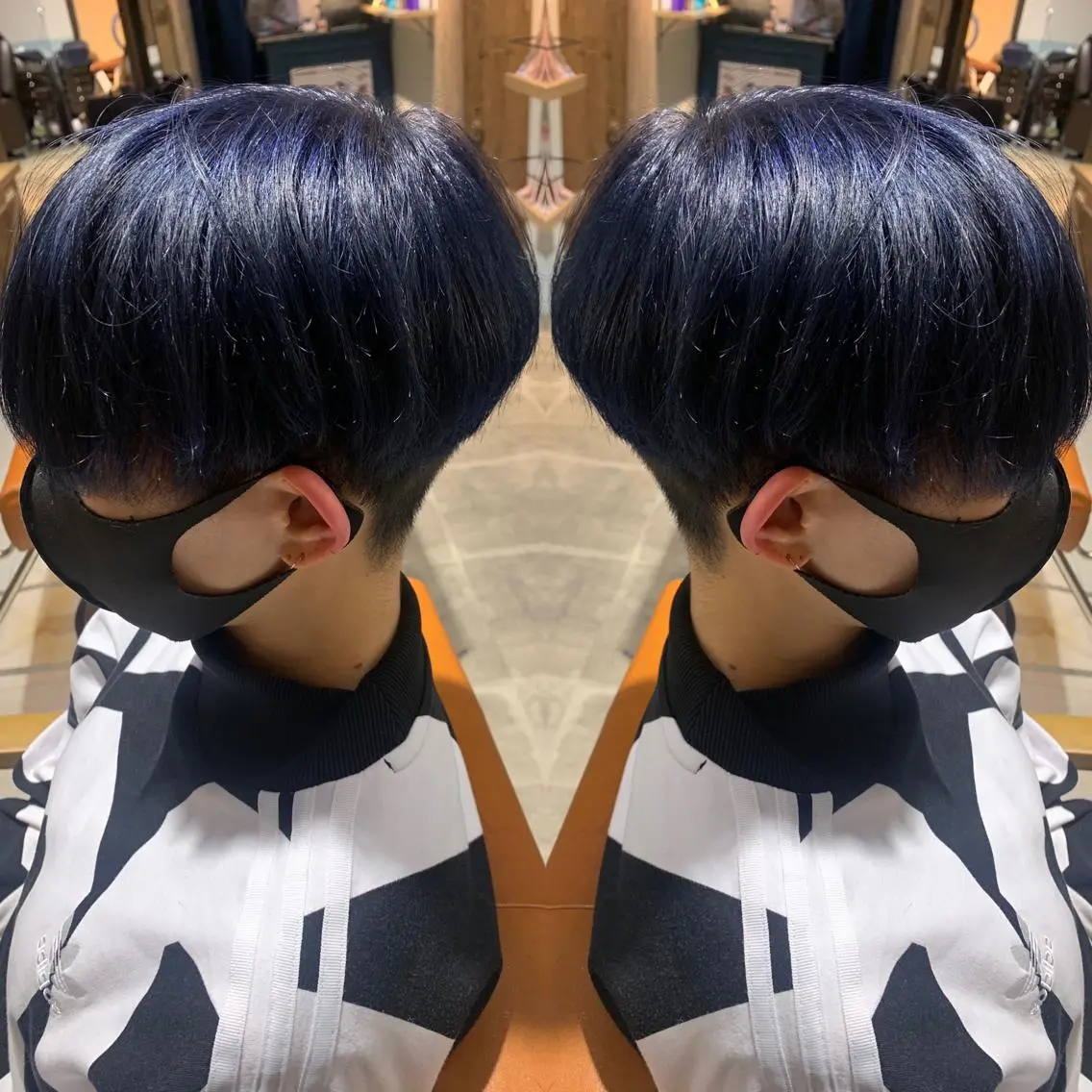 ショート カラー ブルーカラー ブルーパープル パープルカラー 韓国🇰🇷 ✂︎hair 内田愛のヘアスタイル