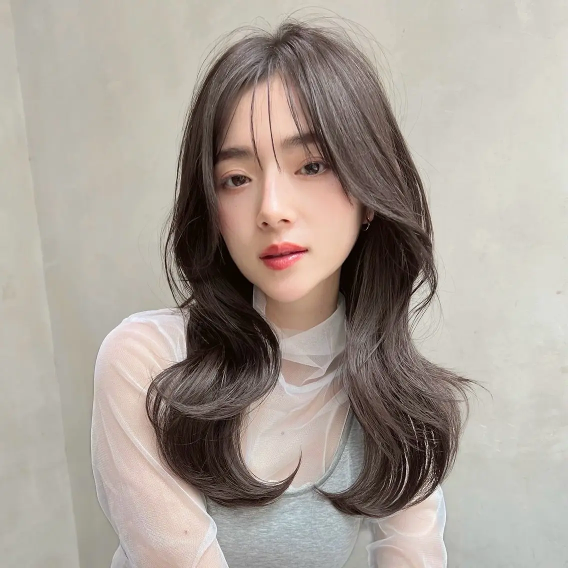 ロング カラー 透明感カラー ダブルカラー グレージュ ラベンダーカラー ラベンダーグレージュ カット ヘアカラー トリートメント ヘアセット 韓国ヘア🫧 KAZUTOのヘアスタイル