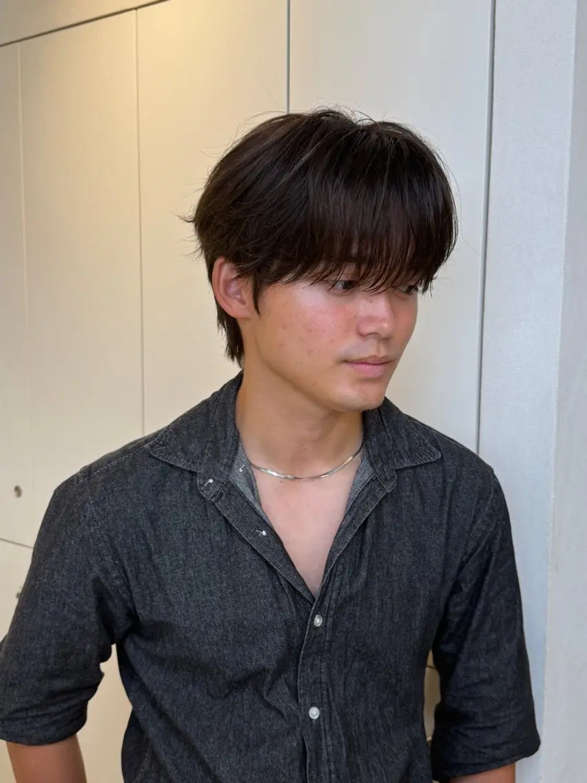 パーマ メンズ マッシュ メンズパーマ ニュアンスパーマ カット パーマ 岡田 愛依のヘアスタイル