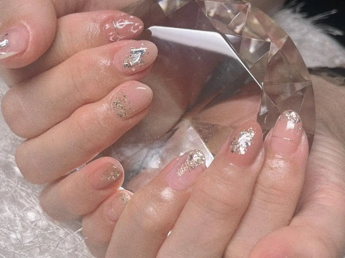 ネイル アニマル柄 長さ出し ジェルネイル グラデーション 韓国ネイル ハンドネイル Nail&eye Belire 新宿のネイルデザイン