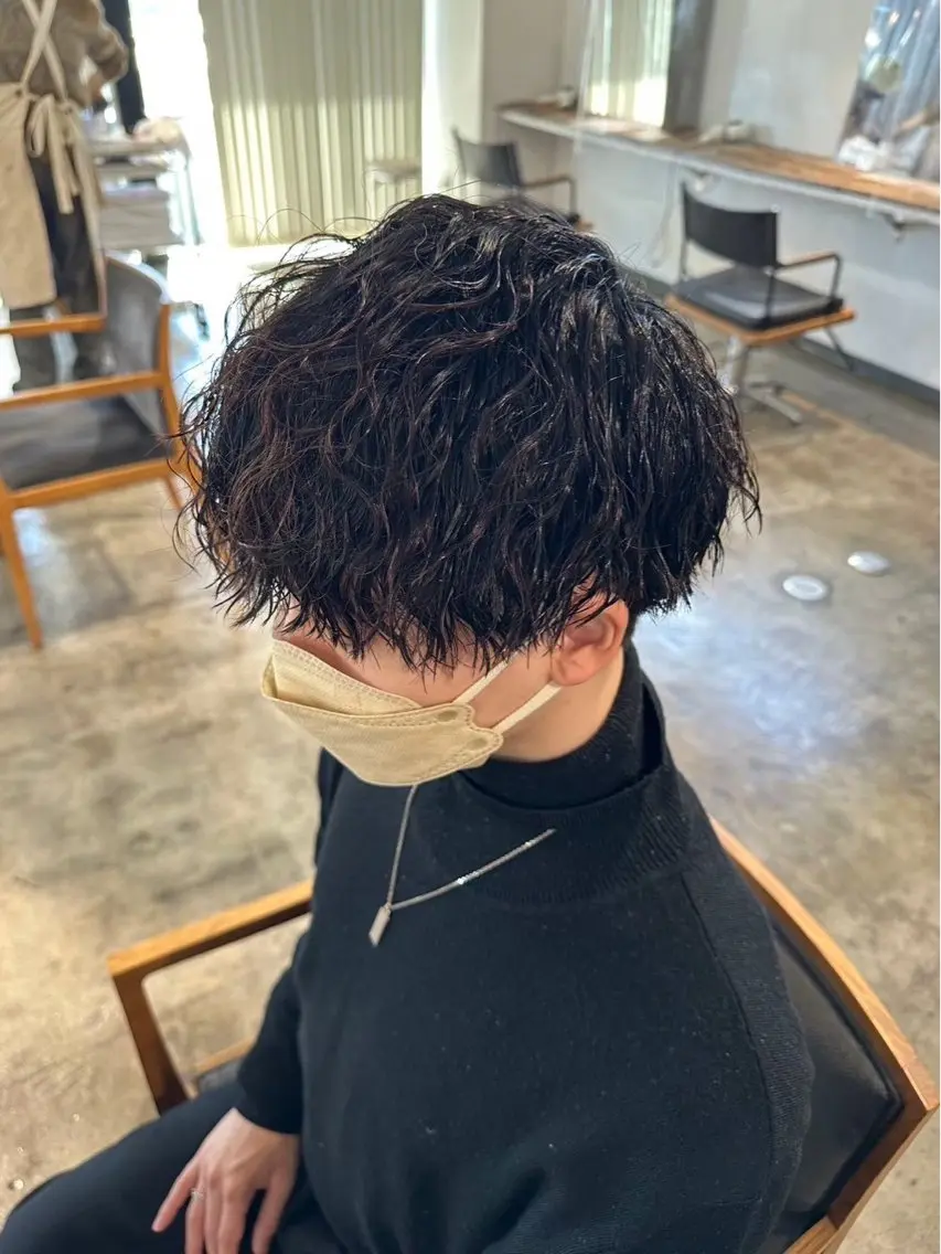 パーマ メンズ メンズパーマ ツイストスパイラルパーマ スパイラルパーマ カット パーマ ナチュラルカラー/ ハイトーン AMIのヘアスタイル