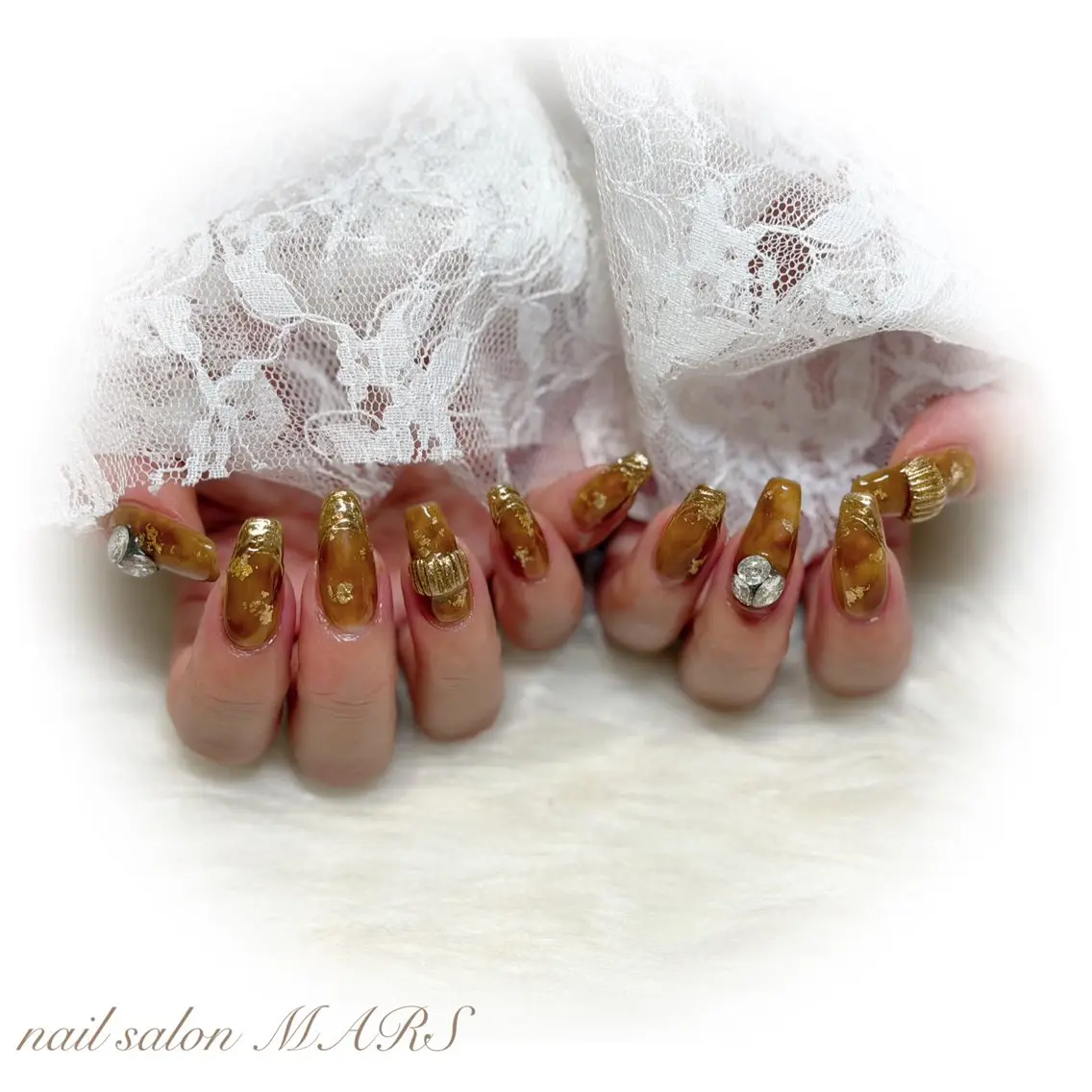 ネイル べっ甲ネイル nail salon MARSのネイルデザイン