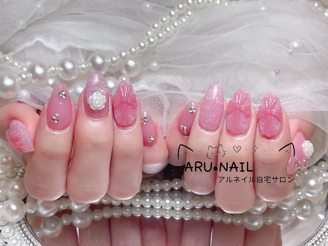 ネイル アートネイル レース ARU·NAIL 自宅サロン港区宝神のネイルデザイン