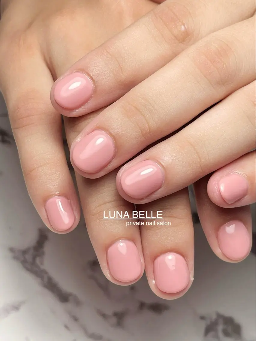 ネイル ワンカラーネイル ピンク ハンドネイル LUNA BELLEのネイルデザイン