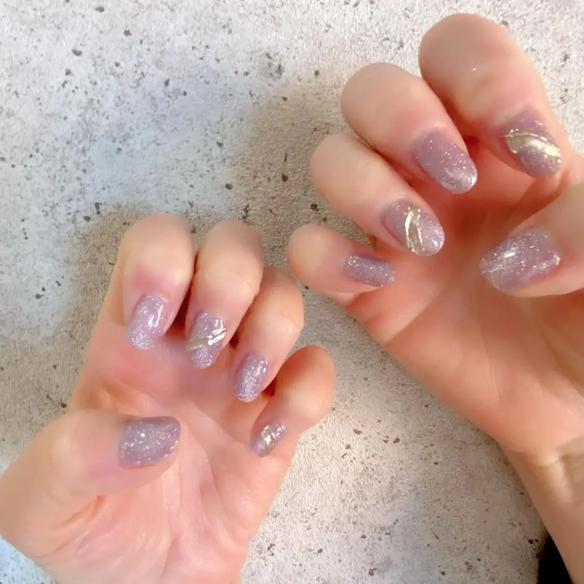 ショート カラー パーマ ヘアアレンジ メンズ キッズ ネイル マツエク・マツパ アイブロウ パープルカラー フラッシュネイル マグネットネイル パープル ハンドネイル Salon Ｋのネイルデザイン
