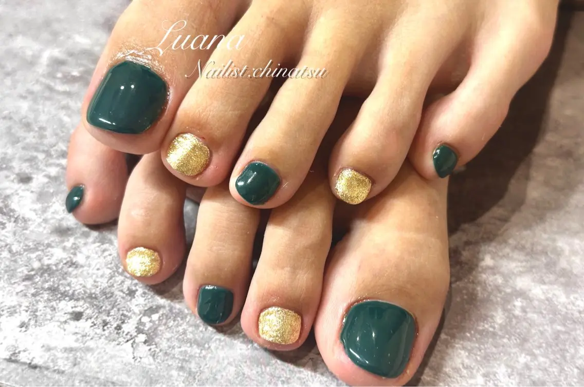 【foot】🩵1カラー/ラメグラデーション⚠️オフは現在別途220円いただきます🙇説明必読の写真