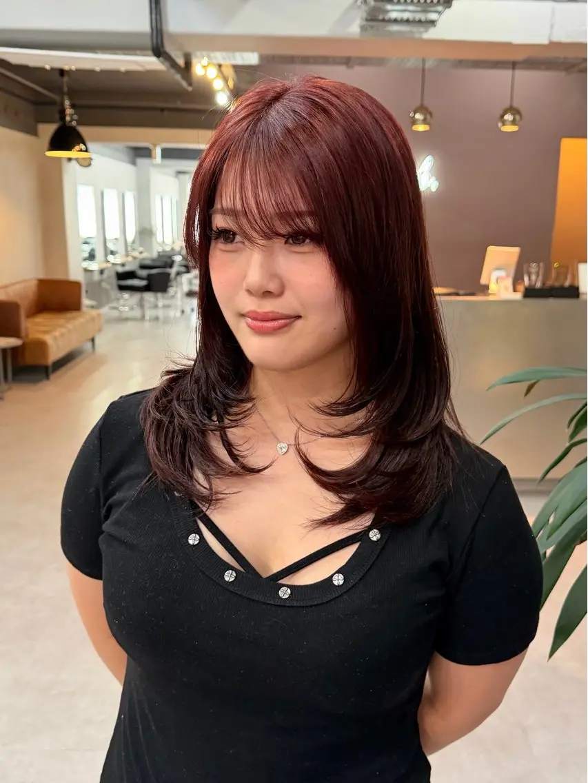 セミロング カラー カット ヘアカラー TAKI/暖色カラー 🍪/レイヤーカットのヘアスタイル