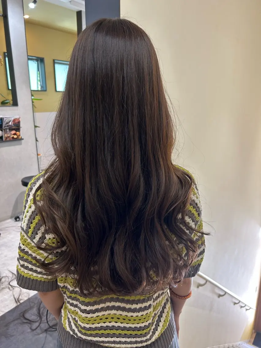 ロング カラー ベージュカラー ブラウンカラー ブラウンベージュ ナチュラルブラウン カット ヘアカラー トリートメント hubhair レイヤー/透明感のヘアスタイル