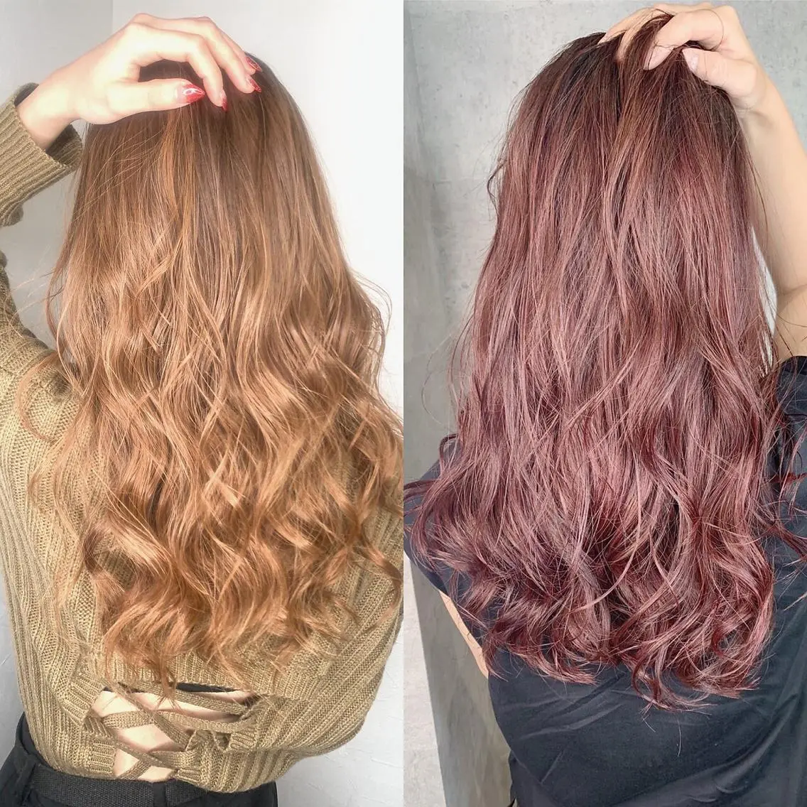 ロング カラー ヘアアレンジ ヘアカラー トリートメント レイヤーカット⭐︎ 韓国ヘア⭐︎YUKAのヘアスタイル