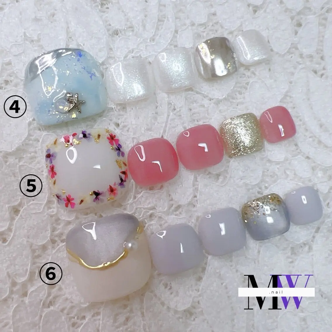 ネイル アートネイル フットネイル ジェルネイル フットネイル MW .nailのネイルデザイン