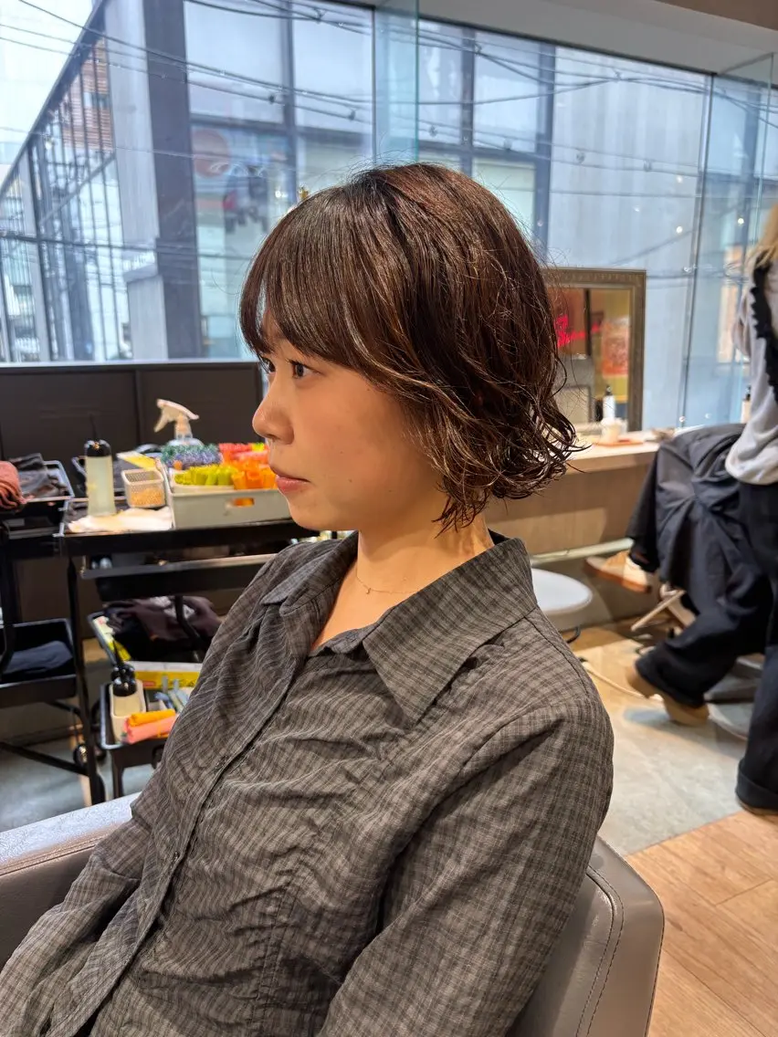 ショート ボブ カット パーマ 山本 千尋のヘアスタイル