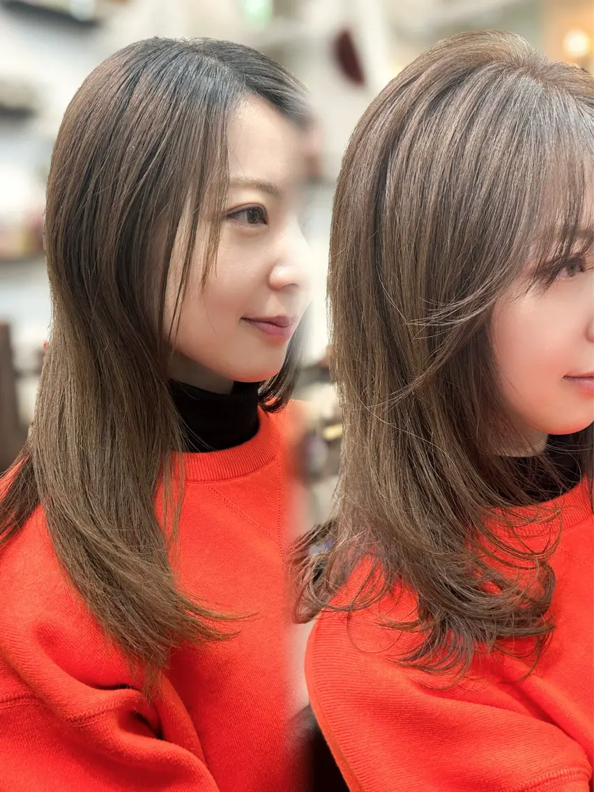 セミロング 顔周りレイヤー/ボブ 銀座✨中野まさひろのヘアスタイル