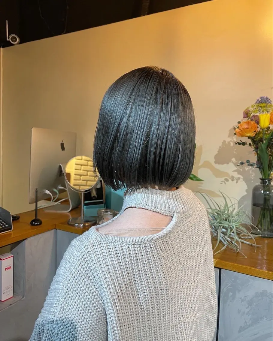 ミディアム カラー ヘアアレンジ ボブ 栄💗スパイキー⚡️ ｜パーマ｜haruのヘアスタイル