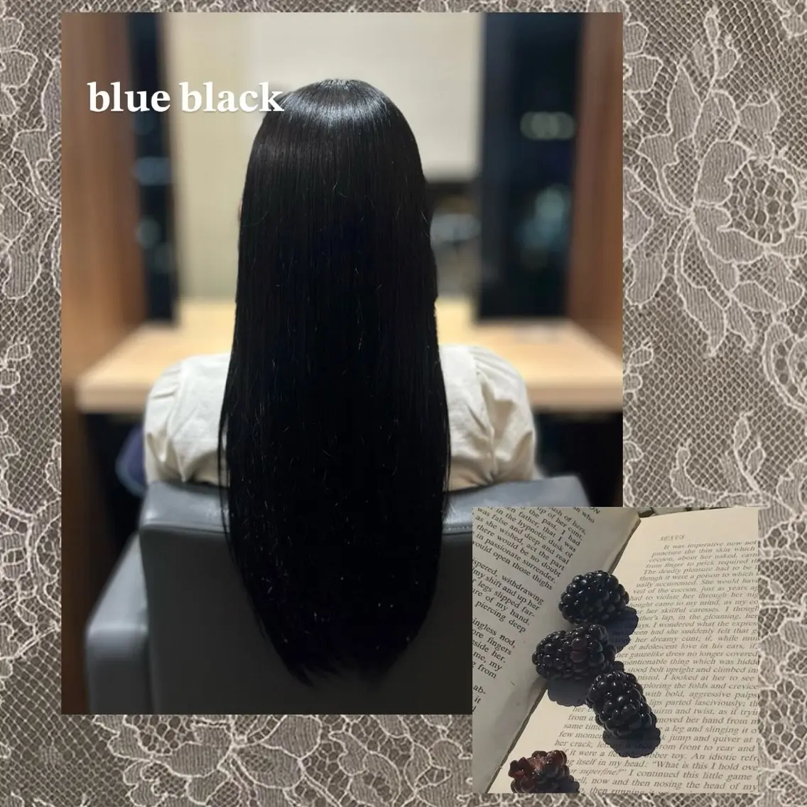 カラー 黒髪 ブルーカラー ヘアカラー 阿部 さくらのヘアスタイル