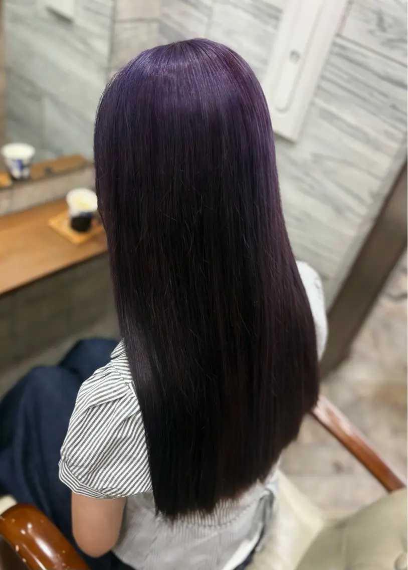 ロング カラー ブリーチ ダブルカラー パープルカラー ヘアカラー 大阪梅田/ CHISAKI🎀のヘアスタイル