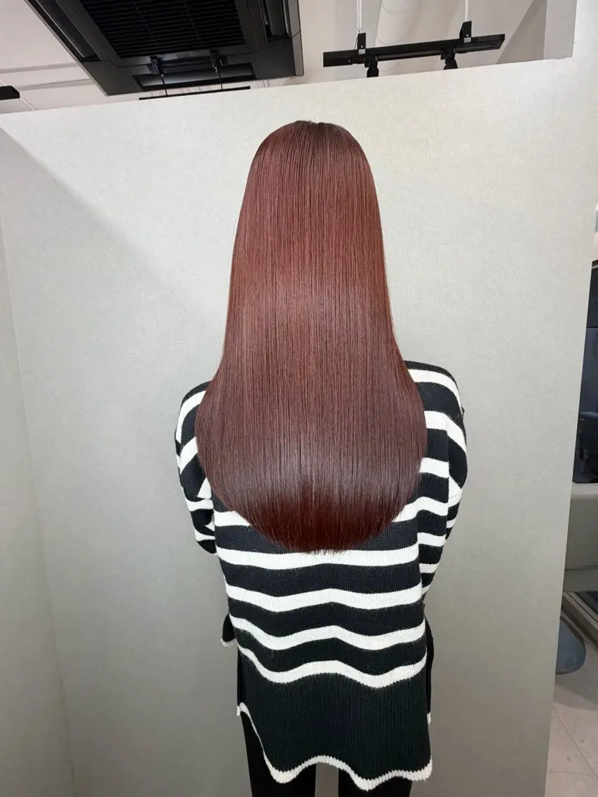 セミロング 髪質改善 ヘアカラー トリートメント 今井 勝也のヘアスタイル