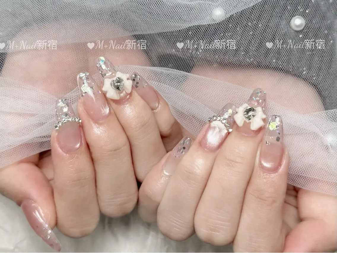 ネイル 長さ出し 持ち込み M+Nail 新宿のネイルデザイン