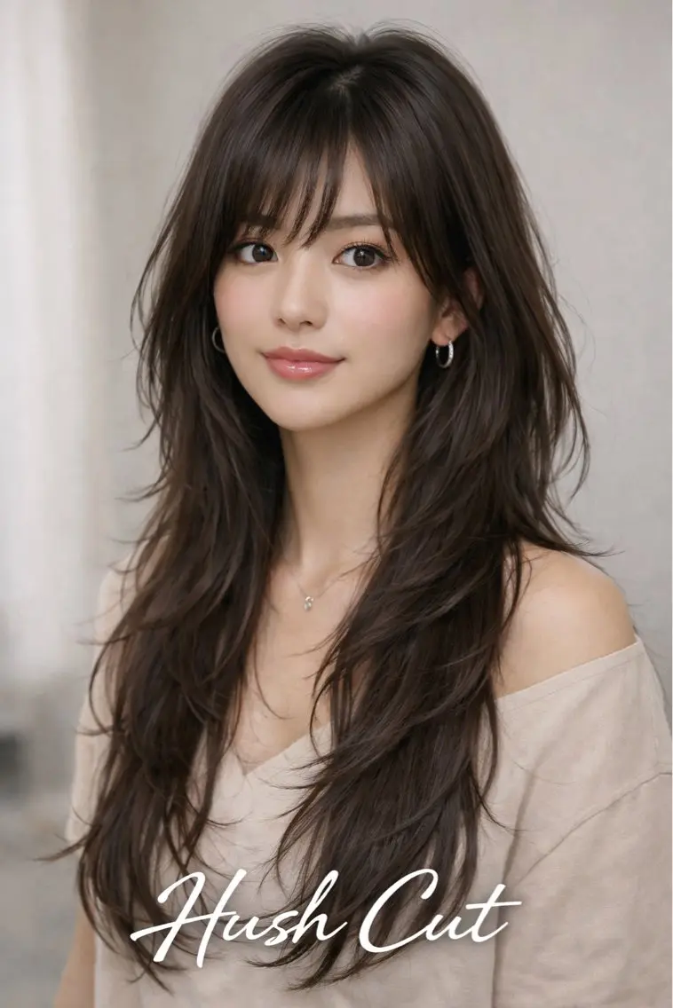 ロング ハッシュカット ナチュラルウルフ 九嶋優斗のヘアスタイル