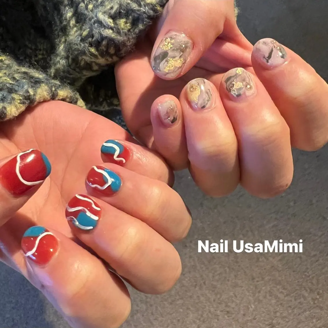ネイル 成人式 フットネイル ジェルネイル マグネットネイル 持ち込み 本町ネイルNail UsaMimiのネイルデザイン